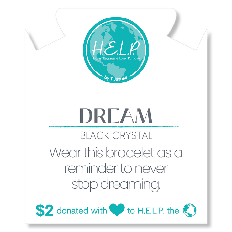 Dream Stacker Bracelet with Black Crystal Beads