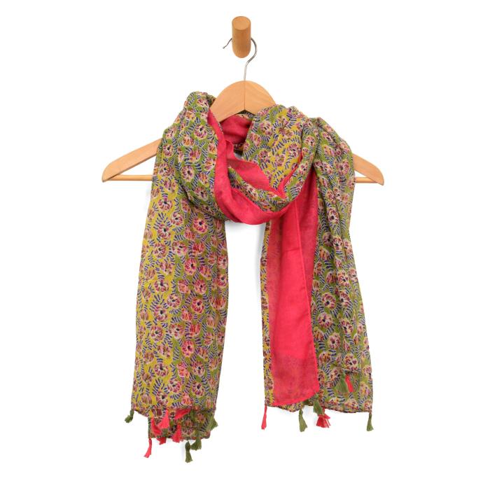 Pansy Tassel Scarf