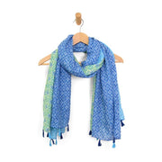 Blocked Floral Vines Scarf