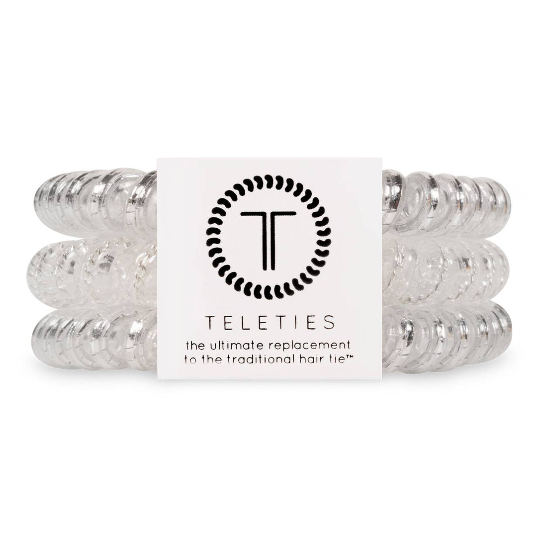 Teleties Small Hair Ties Set TELETIES Small Hair Ties Set | 3-Pack Strong-Grip Ties Silver Slay Accessories