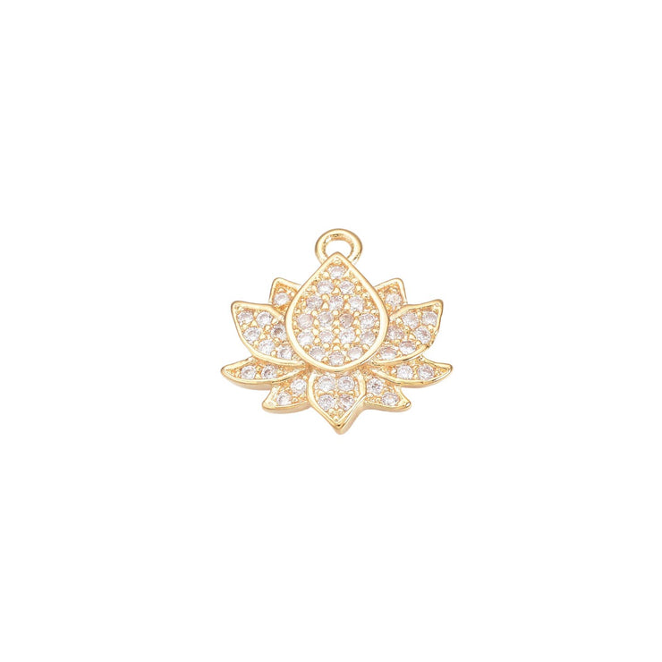 Pave Lotus Charm