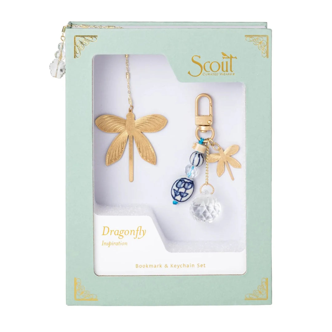 Bookmark & Keychain Set - Dragonfly/Inspiration Dragonfly Inspiration Bookmark & Keychain Gift Set Accessories