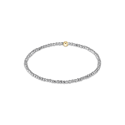 Enewton Silver Faceted Hematite 2mm Bead Bracelet