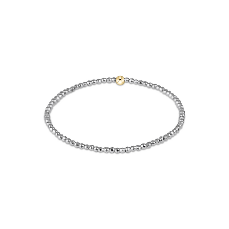 Enewton Silver Faceted Hematite 2mm Bead Bracelet