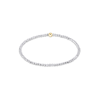 Enewton Bright Silver Faceted Hematite 2mm Bead Bracelet