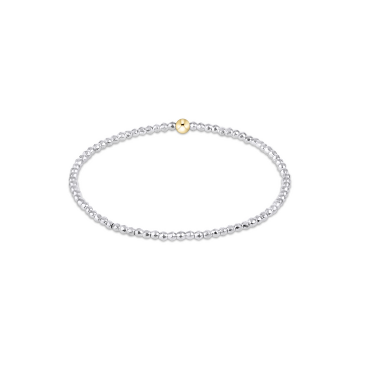 Enewton Bright Silver Faceted Hematite 2mm Bead Bracelet