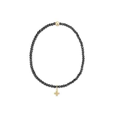 Enewton Faceted Hematite 2mm Bead Bracelet - Signature Cross
