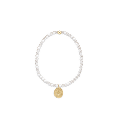 Enewton Classic Pearl 3mm Bead Bracelet - Inspire Love Small Gold Charm