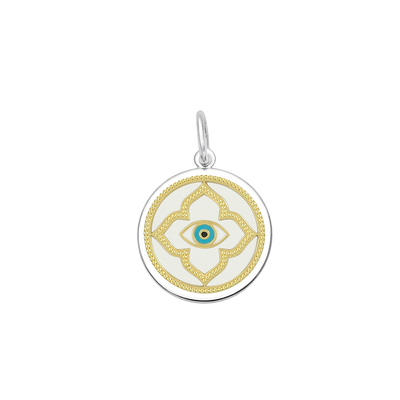 Lola Evil Eye Pendant - Alpine White & Gold