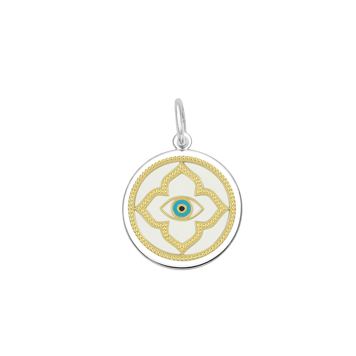 Lola Evil Eye Pendant - Alpine White & Gold