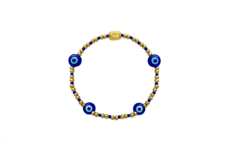 Isla Waterproof Cobalt Evil Eye Bracelet