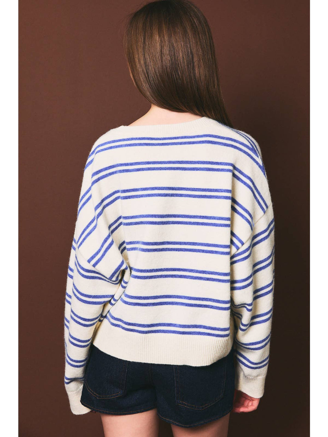 Harbor White &amp; Blue Striped Sweater