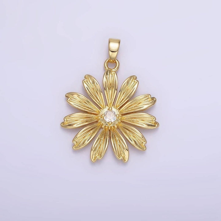 Sunflower Gold Pendant 18kt Gold-Plated Sunflower Statement Pendant | The Red Owl Pendant Bar