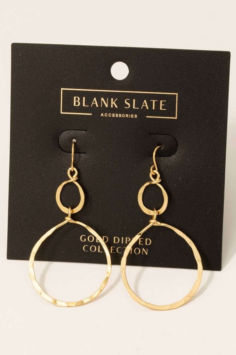 Gold Hammered Double Hoop Dangle Earrings Gold Hammered Double Hoop Dangle Earrings Earrings