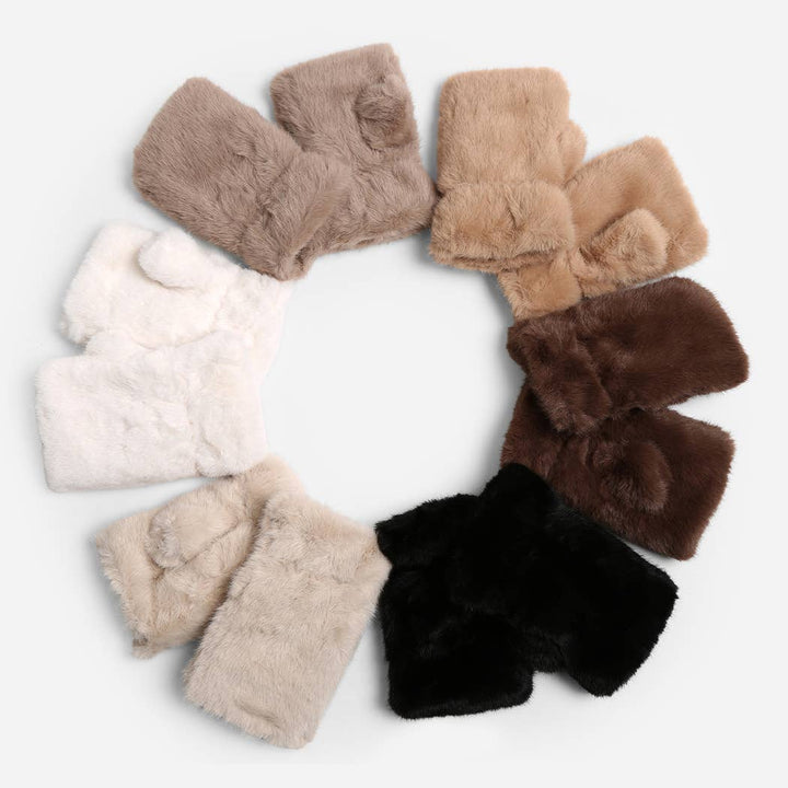 Faux Fur Fingerless Gloves Faux Fur Fingerless Gloves | Cozy Winter Accessories Gloves