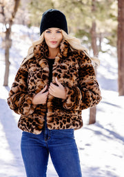 Fabulous Furs Leopard Faux Fur Posh Jacket