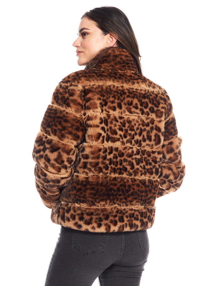 Fabulous Furs Leopard Faux Fur Posh Jacket