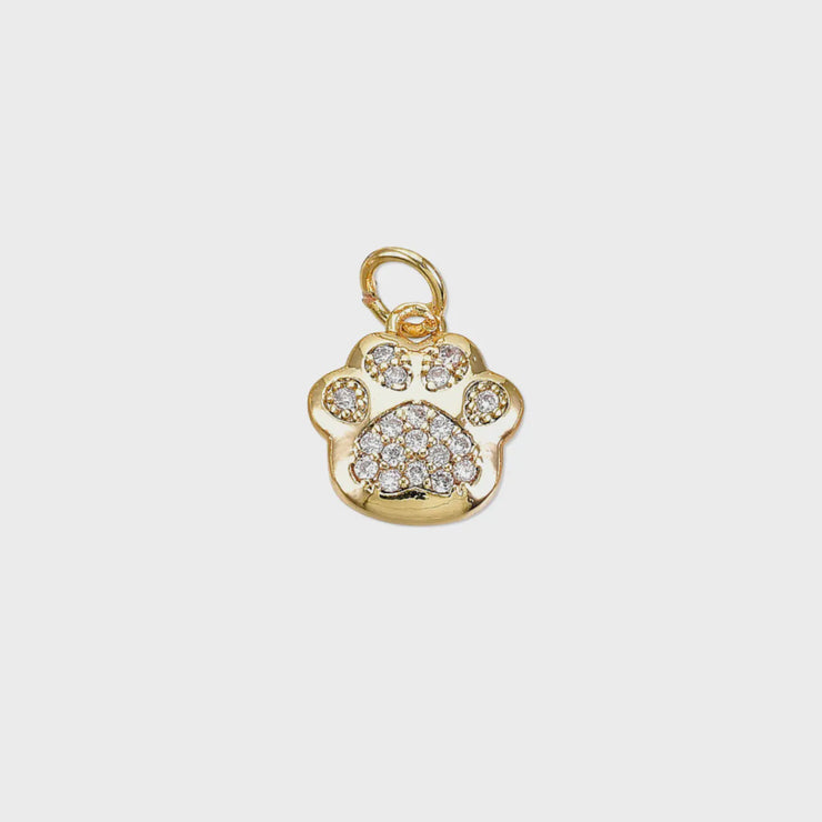 Pave Paw Print Charm