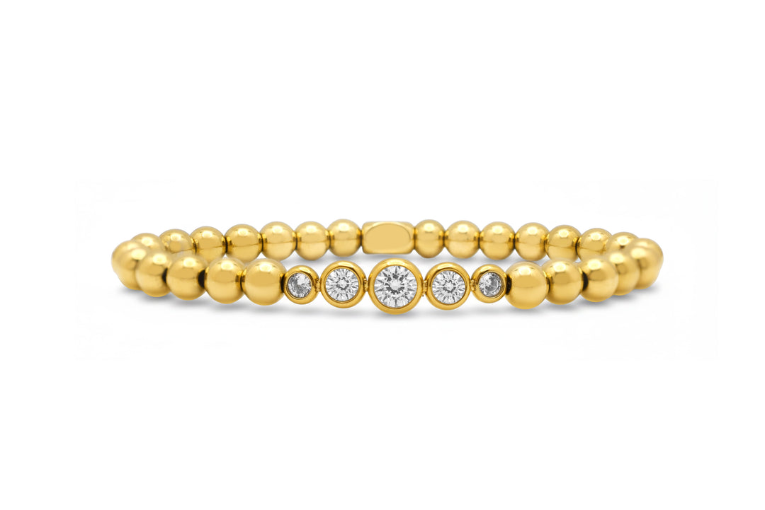 Isla 24/7 Graduated CZ Bezel Waterproof Stretch Bracelet Isla 24/7 Graduated CZ Bezel Waterproof Stretch Bracelet Gold Bracelet