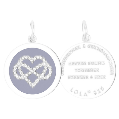 Lola Grandmother & Granddaughter Pendant - Silver &  Lavender