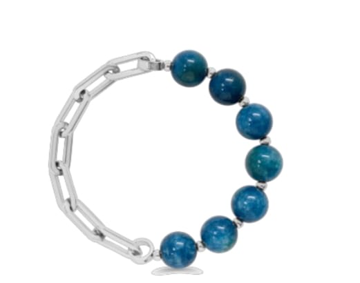 Isla Half & Half Waterproof Bracelet- Turqs & Caicos Isla Half & Half Waterproof Beaded Paperclip Bracelet Silver Bracelet