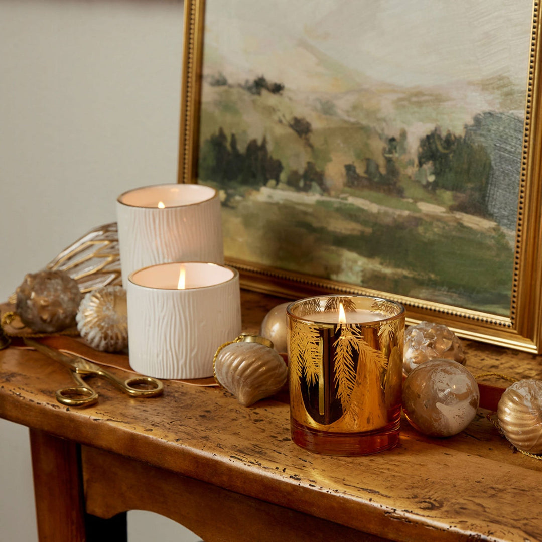 Frasier Fir Gilded Gold Candle Thymes Frasier Fir Gilded Gold Candle | 6.5 oz Candle