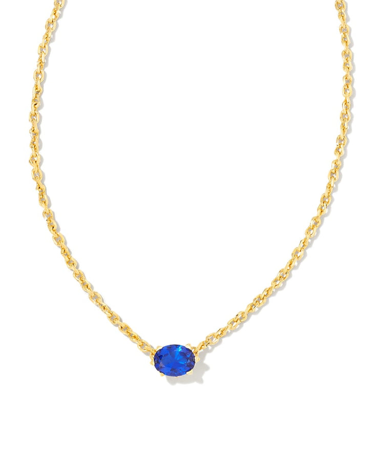 Kendra Scott Cailin Gold Pendant Necklace in Blue Crystal