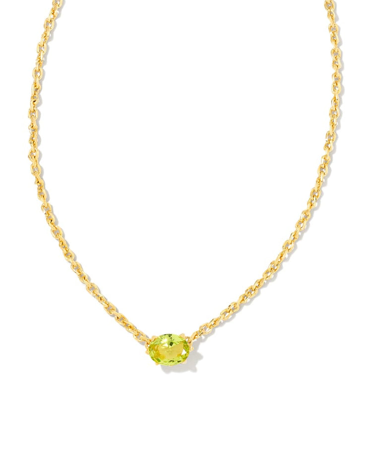Kendra Scott Cailin Gold Pendant Necklace in Peridot Crystal