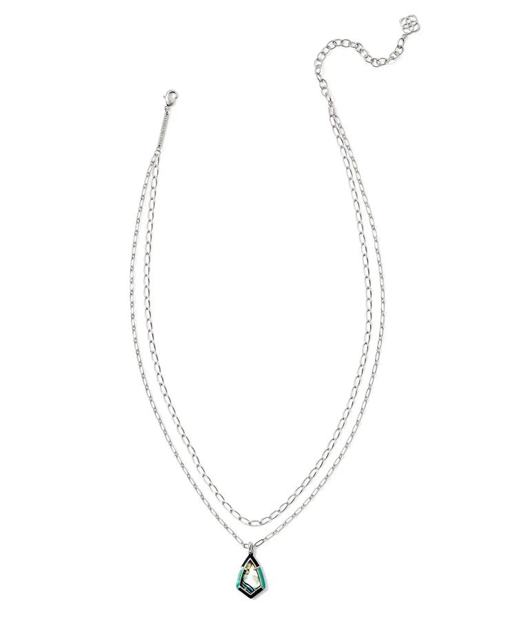 Kendra Scott Camry Abalone Enamel Frame Multi Strand Necklace