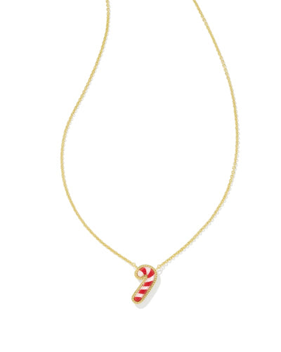 Kendra Scott Candy Cane Gold Short Pendant Necklace in Ivory Mother of Pearl