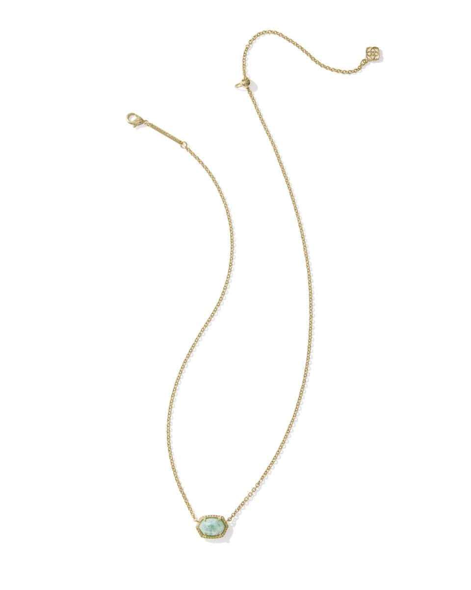 Kendra Scott Daphne Frame Necklace - Gold Teal Amazonite