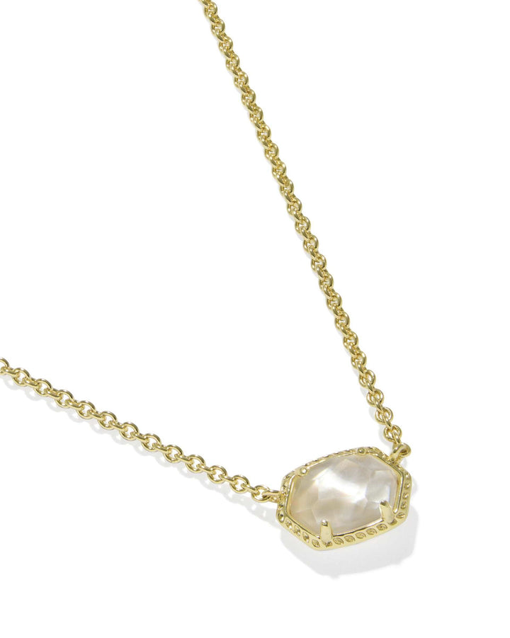 Kendra Scott Daphne Frame Necklace - Gold Ivory Mother of Pearl