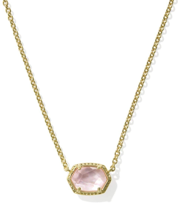 Kendra Scott Daphne Frame Necklace - Gold Light Pink Mother of Pearl