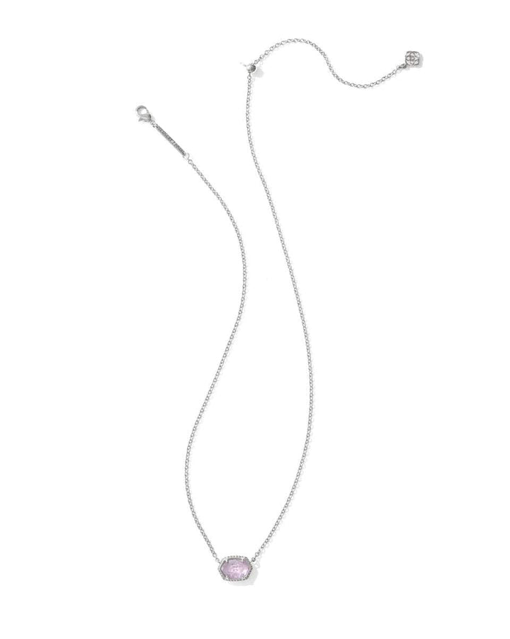 Kendra Scott Daphne Frame Necklace - Silver Purple Amethyst