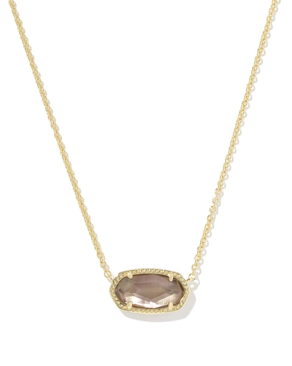 Kendra Scott Elisa Gold Pendant Necklace in Gold Taupe Mother of Pearl Kendra Scott Elisa Taupe Mother of Pearl Gold Necklace Necklaces