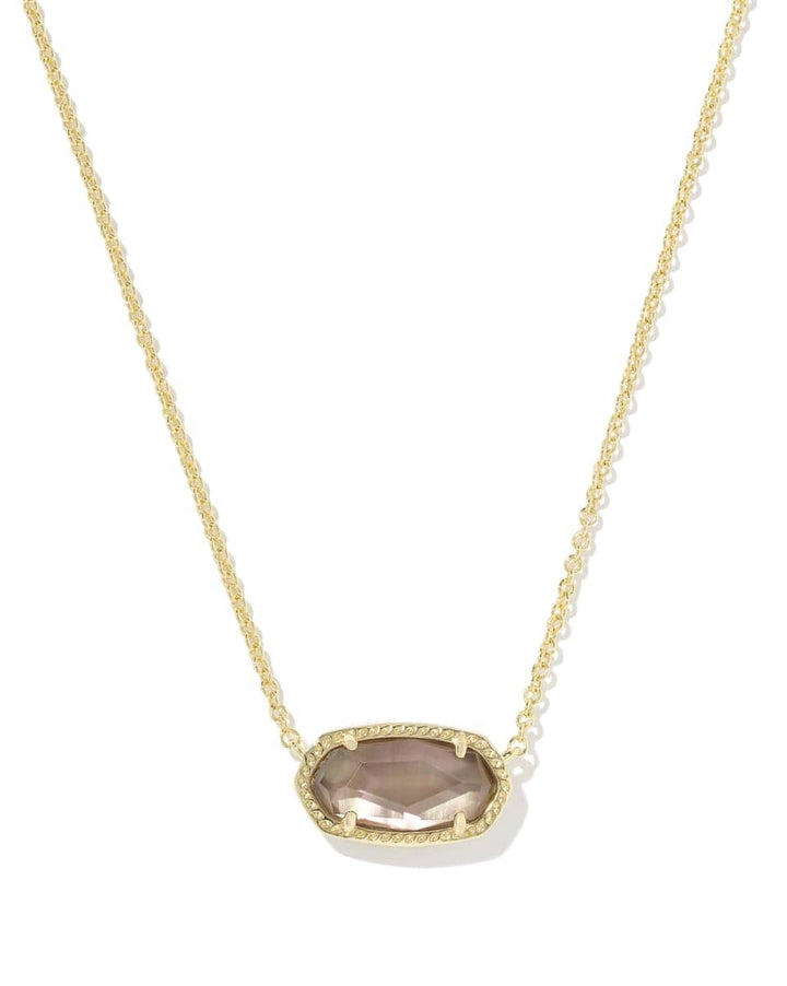Kendra Scott Elisa Gold Pendant Necklace in Gold Taupe Mother of Pearl Kendra Scott Elisa Taupe Mother of Pearl Gold Necklace Necklaces