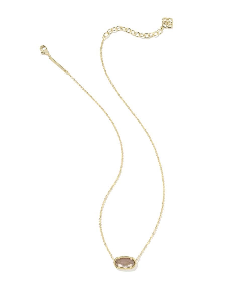 Kendra Scott Elisa Gold Pendant Necklace in Gold Taupe Mother of Pearl Kendra Scott Elisa Taupe Mother of Pearl Gold Necklace Necklaces