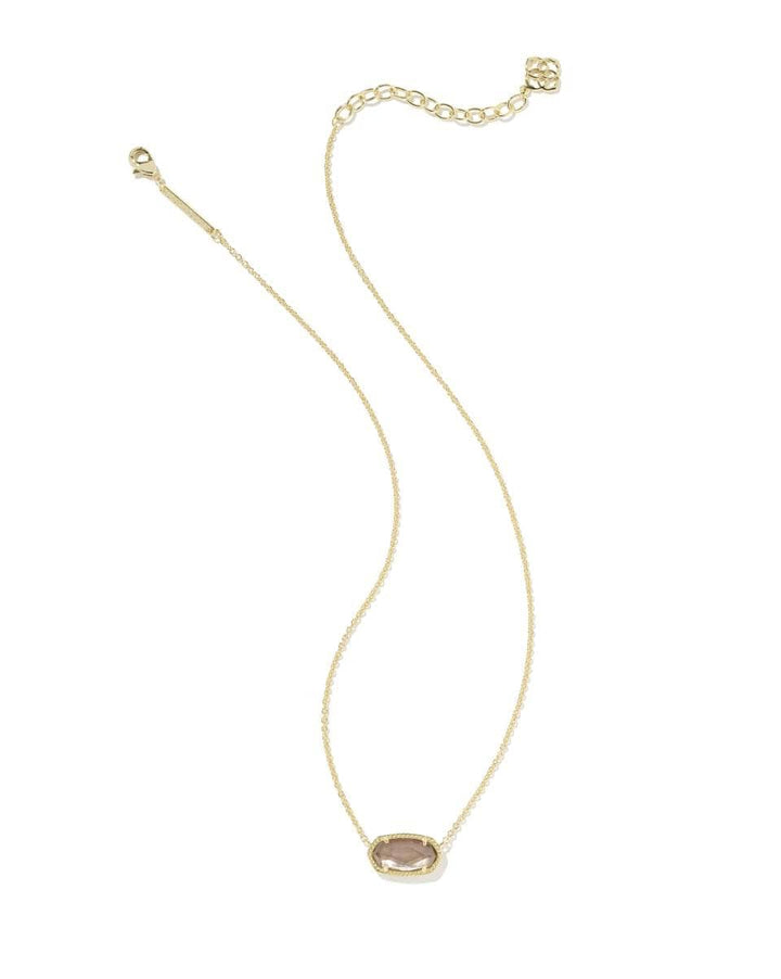 Kendra Scott Elisa Gold Pendant Necklace in Gold Taupe Mother of Pearl Kendra Scott Elisa Taupe Mother of Pearl Gold Necklace Necklaces