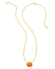 Kendra Scott Pumpkin Gold Necklace in Orange Mother of Pearl