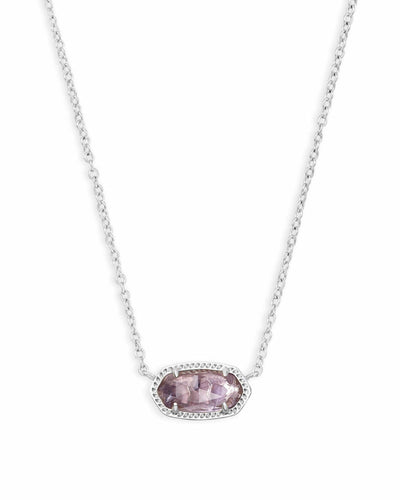 Kendra Scott Elisa Silver Pendant Necklace in Purple Amethyst