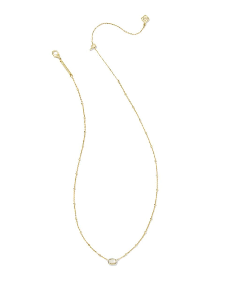 Kendra Scott Mini Elisa Gold Satellite Short Pendant Necklace in Ivory Mother of Pearl Kendra Scott Mini Elisa Mother of Pearl Gold Necklace Necklaces