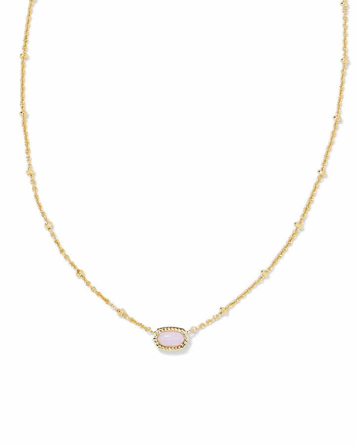 Kendra Scott Mini Elisa Gold Satellite Short Pendant Necklace in Pink Opalite Crystal Kendra Scott Mini Elisa Pink Opalite Crystal Gold Necklace Necklaces
