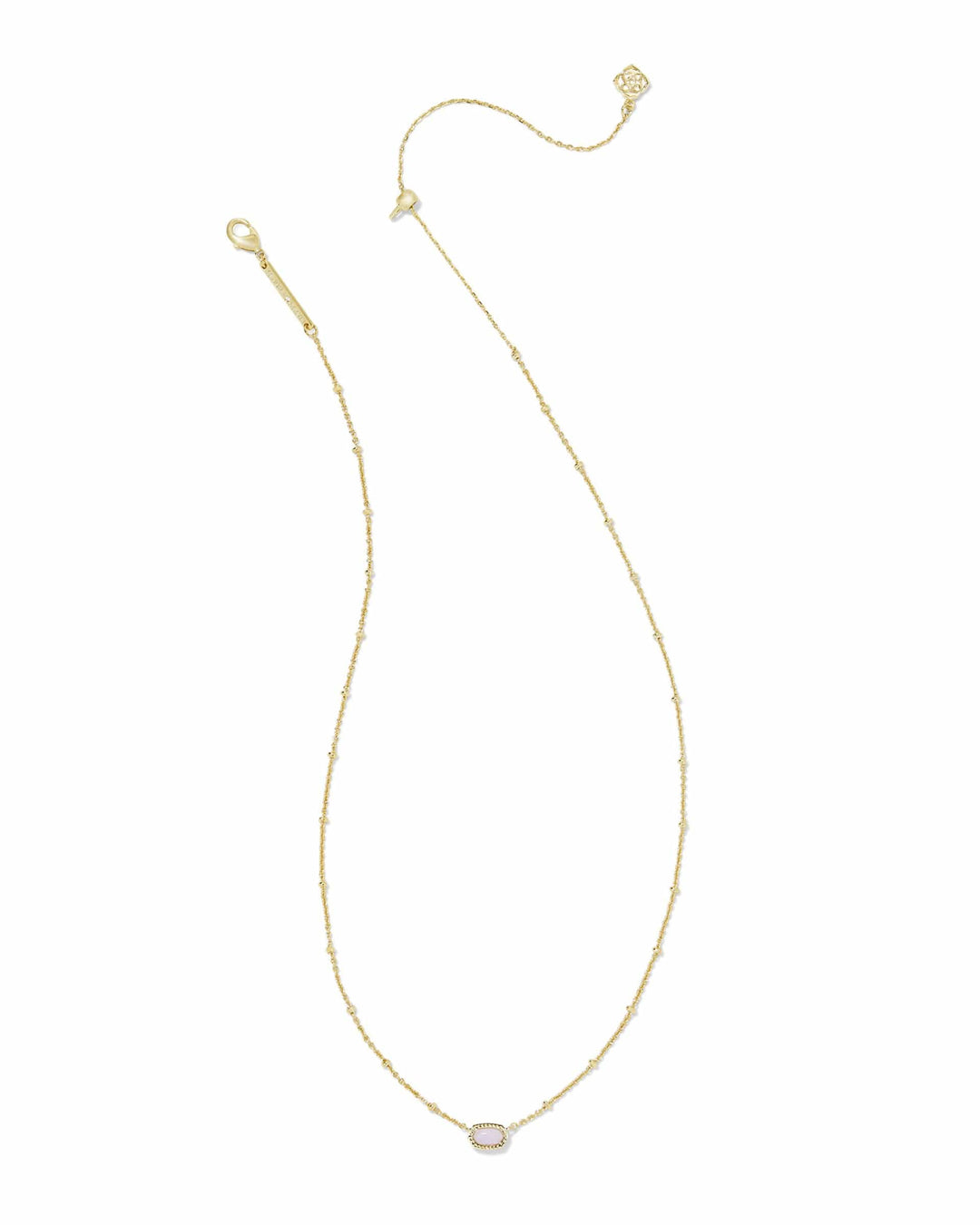 Kendra Scott Mini Elisa Gold Satellite Short Pendant Necklace in Pink Opalite Crystal Kendra Scott Mini Elisa Pink Opalite Crystal Gold Necklace Necklaces
