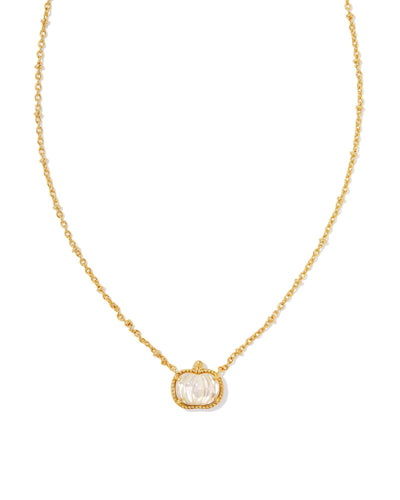 Kendra Scott Pumpkin Gold Necklace in Ivory Mother of Pearl