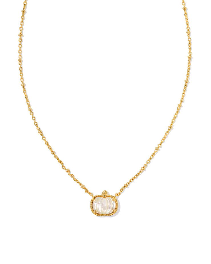 Kendra Scott Pumpkin Gold Necklace in Ivory Mother of Pearl