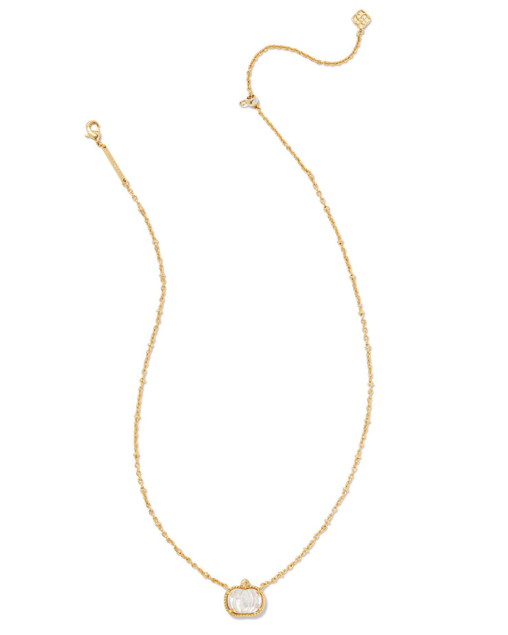 Kendra Scott Pumpkin Gold Necklace in Ivory Mother of Pearl