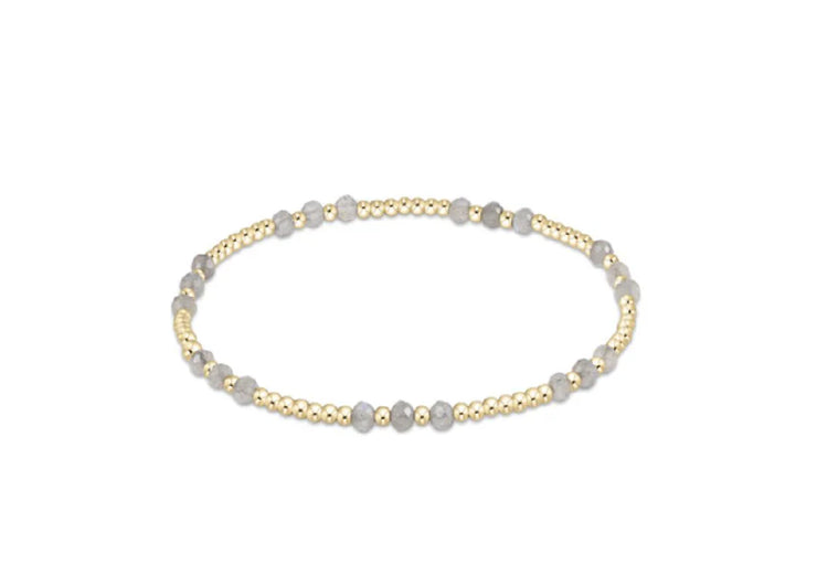 Enewton Gemstone Gold Joy Pattern 3mm Bead Bracelet - Labradorite