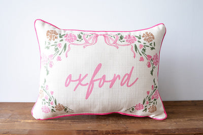 Cheshire Pink Hydrangea Bow Pillow