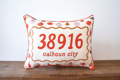 06410 Pumpkin Zip Code Pillow
