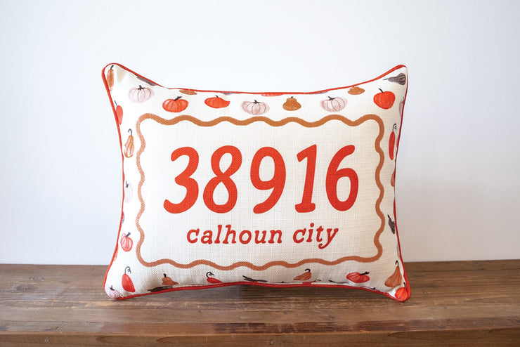 06410 Pumpkin Zip Code Pillow